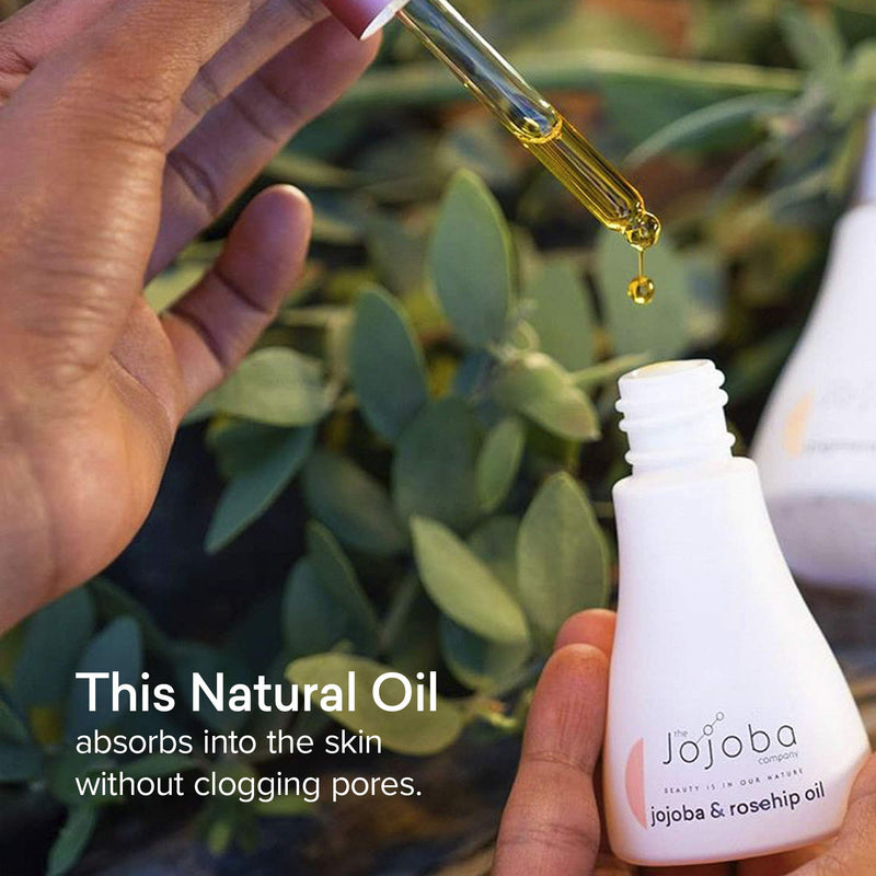 The Jojoba Company Jojoba & Rosehip Oil - Helps Reduce Scars & Stretch Marks - Deep Moisturization Rich in Vitamins & Omegas 3, 6 & 9 - Non-Comedogenic - 30ml - BeesActive Australia