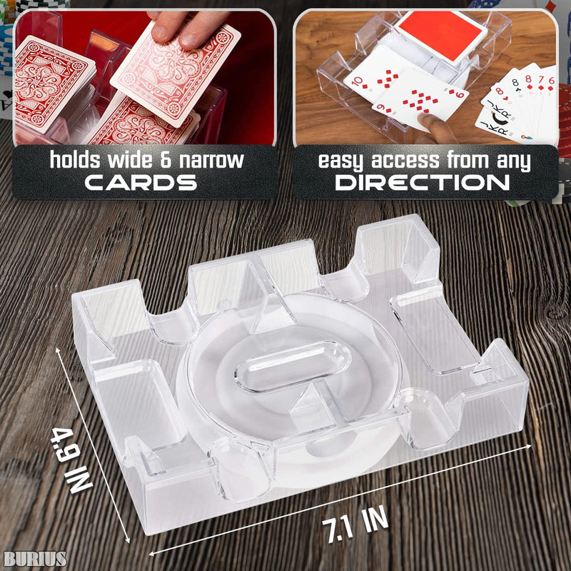Dual Deck Card Holder Tray - 360 Degree Revolving Card Holder Canasta Cards Holder Playing Card Holder for Kids Plastic Card Holder - BeesActive Australia