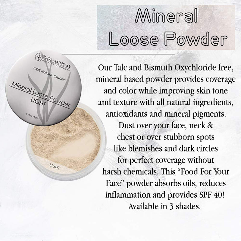 100% Natural & Organic Mineral Loose Powder Medium Shade - Best Powder Concealer or Foundation for Normal to Oily Skin. Buildable Coverage for Dark Circles, Blemishes, Dark Spots, or All Over. - BeesActive Australia