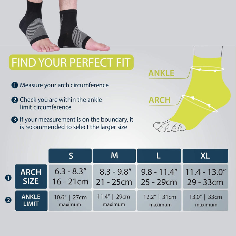 4 Pairs Compression Socks for Women & Men, Ankle Brace for Sprained Ankle, Arch Support Sleeve, Foot Brace Wrap, Arthritis Pain Achilles Tendonitis Planters Facetious Plantar Fasciitis Relief Black L - BeesActive Australia