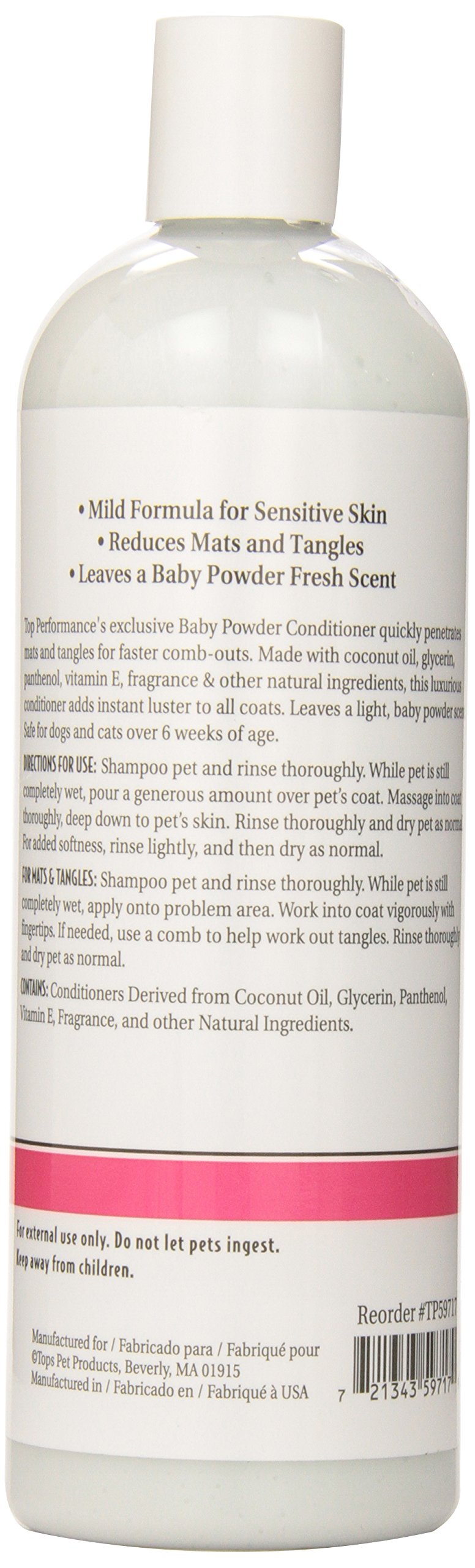 Top Performance Baby Powder Pet Conditioner, 17-Ounce 17 Ounce - BeesActive Australia