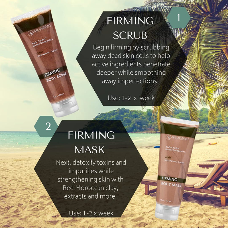 99% Natural & Organic Firming Body Mask for Cellulite, Crepey Skin, Spider Veins, Varicose Veins. Firming Herbal Extracts Tighten & Firm Losse, Sagging Skin for Smooth Texture & Less Visible Veins. - BeesActive Australia