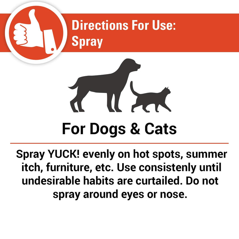 Vet Classics Yuck! No-Chew Training Spray for Dogs, Cats – Water-Based Formula for Dog Chewing – Dog Chew Spray, Cat Chew Spray for Surfaces, Furniture, Bandages, Pet Sores – 8 Oz. - BeesActive Australia