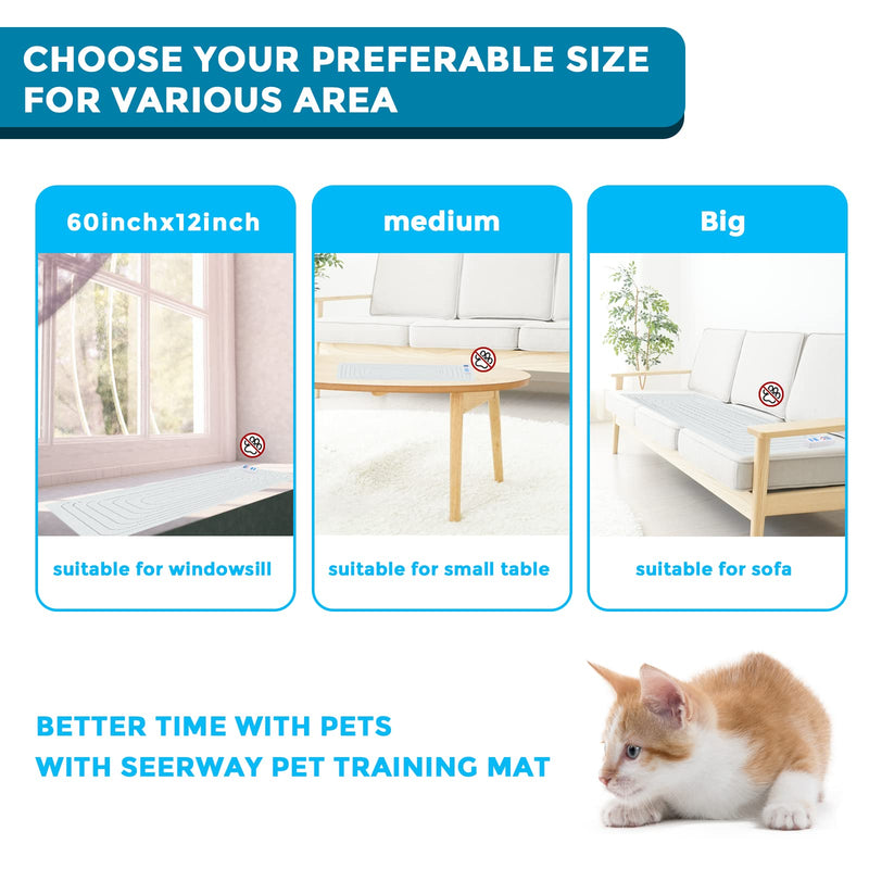 petnais Scat Mat Electronic Indoor Pet Training Mat for Dogs & Cats, Keep Pets Away from Sofa, Sofa, Counter, 3 Training Modes Shockproof Mat 60" X12" Blue - BeesActive Australia
