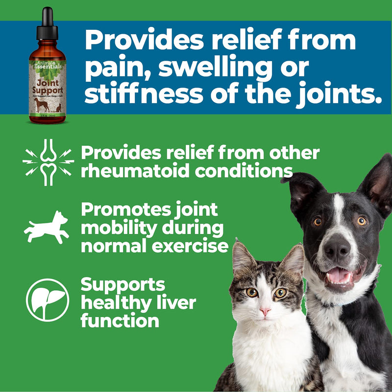 Animal Essentials Joint Support Supplement for Dogs and Cats, 2oz - Made in USA Alcohol-Free, Pain and Swelling Relief - BeesActive Australia