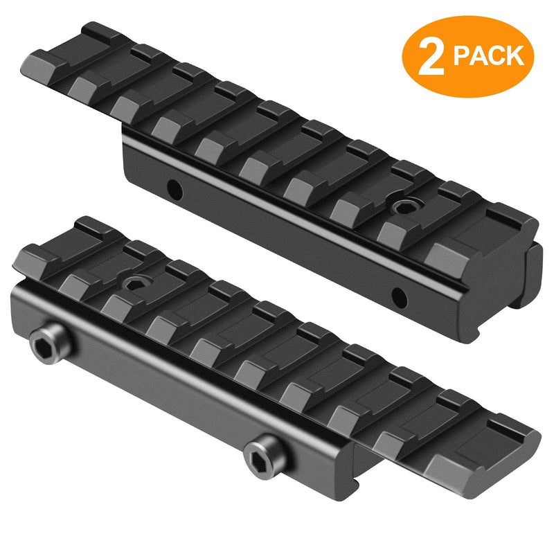 LONSEL Dovetail to Picatinny Rail Adapter 11mm Dovetail to 21mm Picatinny/Weaver Rail Convert Mount - Low Profile Scope Riser Rail Adaptor - Base Mount 3/8" to 7/8" Converter 2 PACK - BeesActive Australia