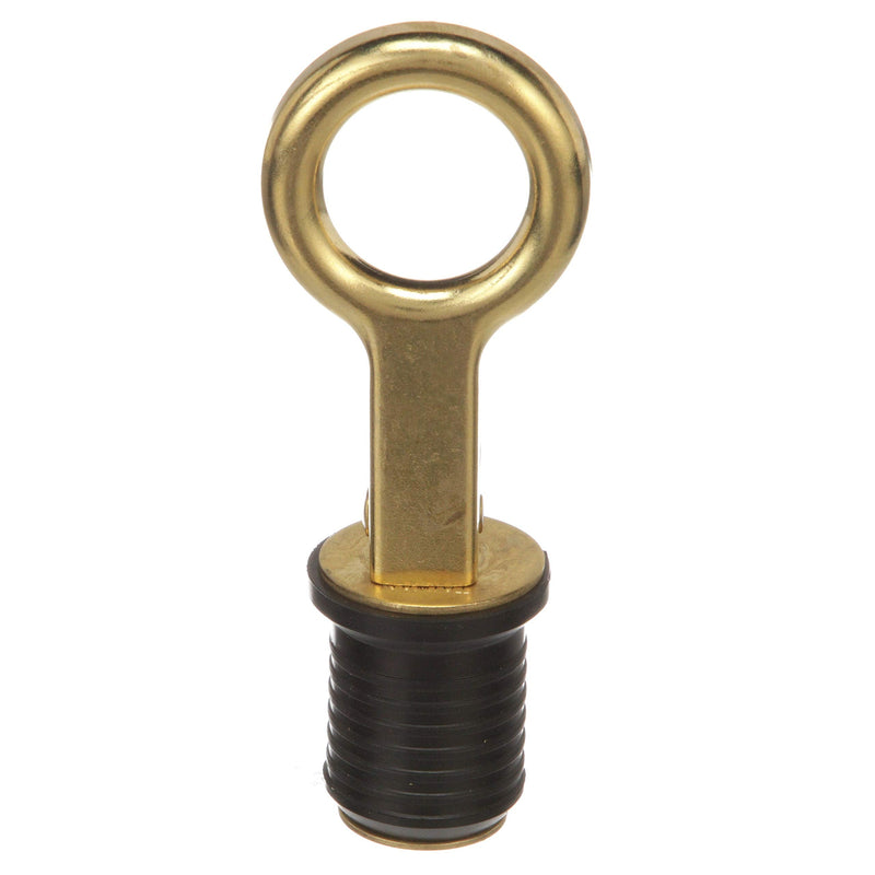 Attwood 7524A7 Snap-Handle Drain Plug, For 1-Inch-Diameter Drains, Locks in Place, Brass Handle, Rubber Plug - BeesActive Australia