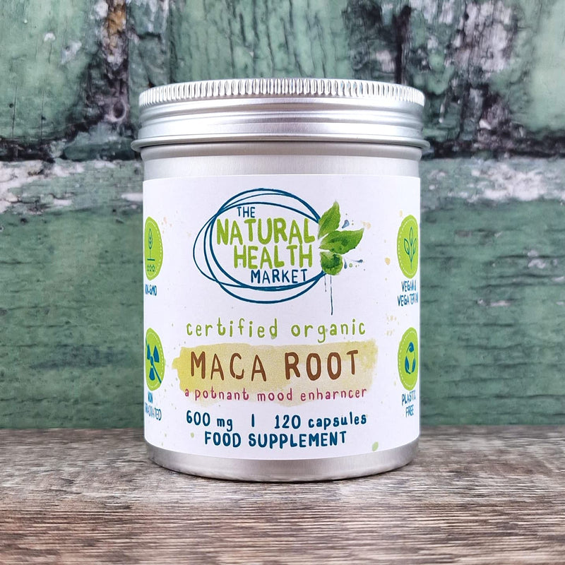 Organic Maca Root Capsules 600mg 120 Capsules by The Natural Health Market � Soil Association Organic Certified - BeesActive Australia