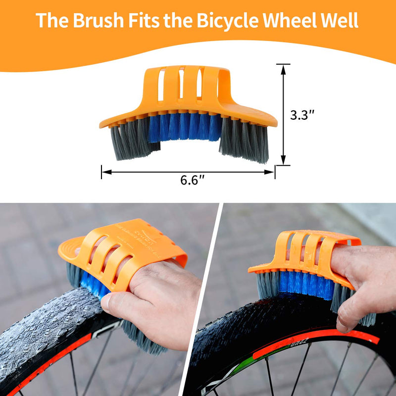 Anndason 8 Pieces Precision Bicycle Cleaning Brush Tool Including Bike Chain Scrubber, Suitable for Mountain, Road, City, Hybrid,BMX Bike and Folding Bike - BeesActive Australia