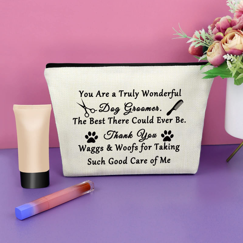 Dog Groomer Gift for Women Makeup Bag Thank You Gift for Dog Groomer Pet Groomer Gift Cosmetic Bag Dog Lover Gifts Thanksgiving Day Gifts Birthday Christmas Gifts for Her Cosmetic Travel Pouch - BeesActive Australia