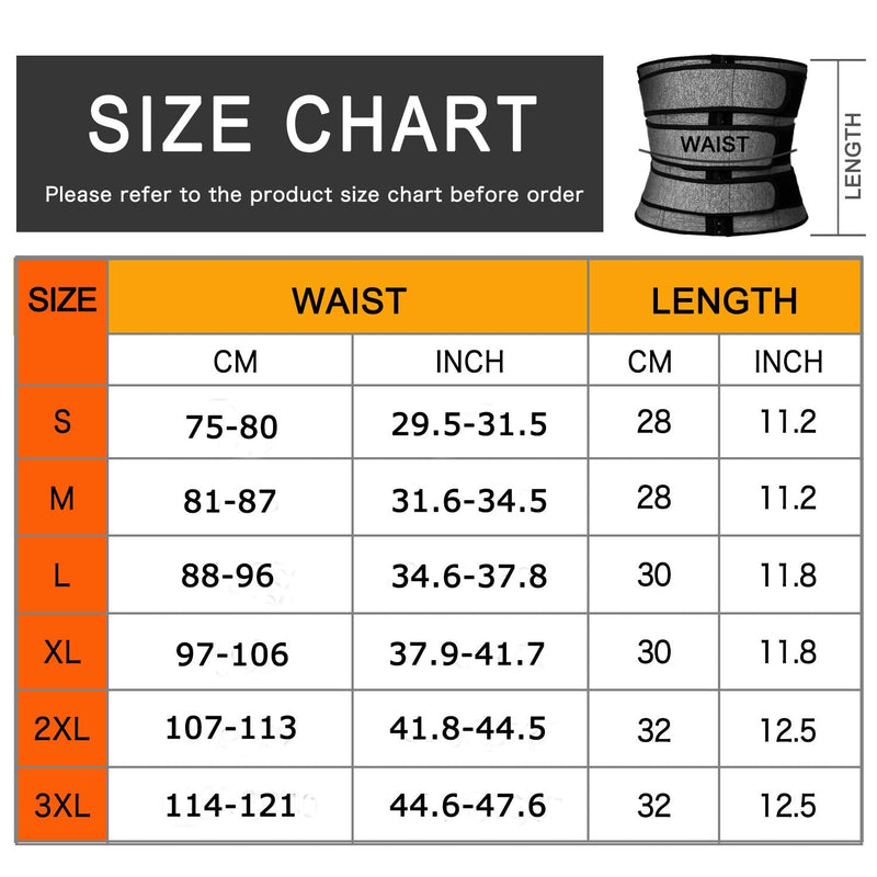 Mens Workout Waist Trainer Neoprene Corset Sauna Sweat Trimmer Cincher Slimming Belly with Belts Black Waist Trainer Belt Small - BeesActive Australia