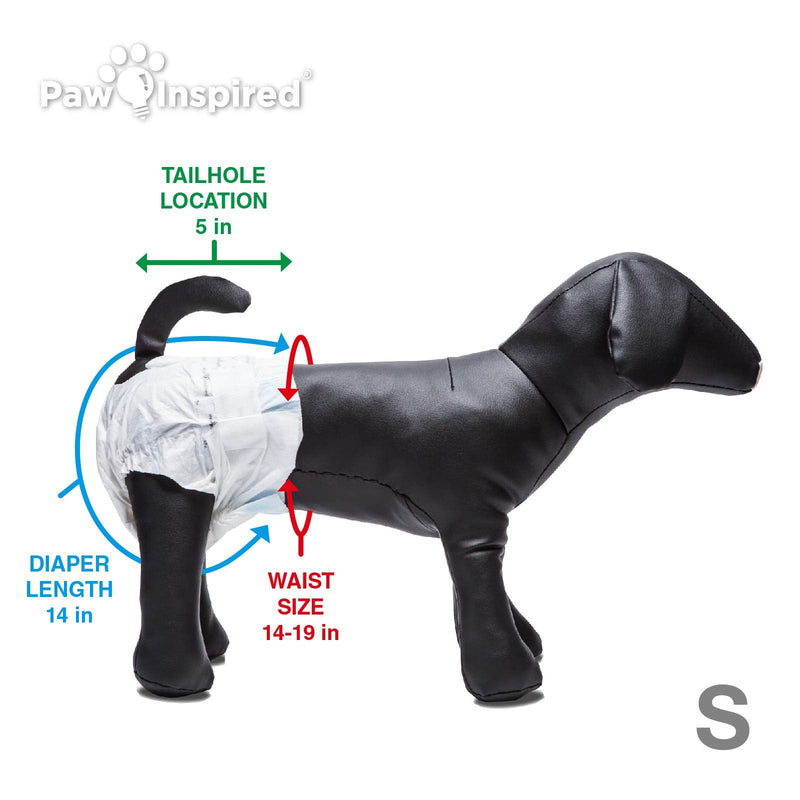 Paw Inspired Disposable Dog Diapers | Female Dog Diapers Ultra Protection | Diapers for Dogs in Heat, Excitable Urination, or Incontinence (X-Large, 12 Count) Small - BeesActive Australia