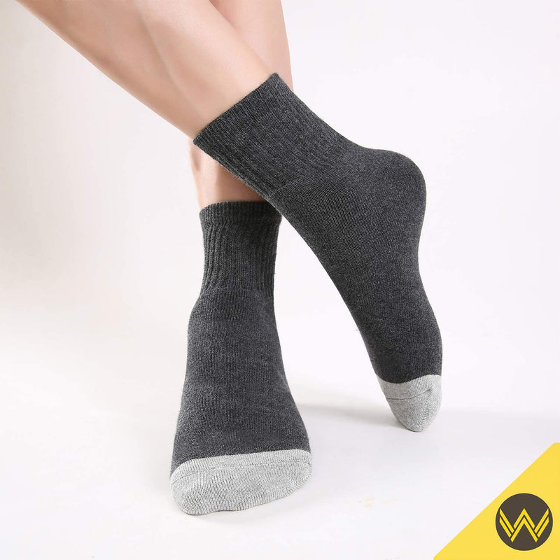 WANDER Men's Athletic Ankle Socks 3-8 Pairs Thick Cushion Running Socks for Men&Women Cotton Socks 7-9/9-12/12-15 8 Pair Dark Grey 12-15 - BeesActive Australia