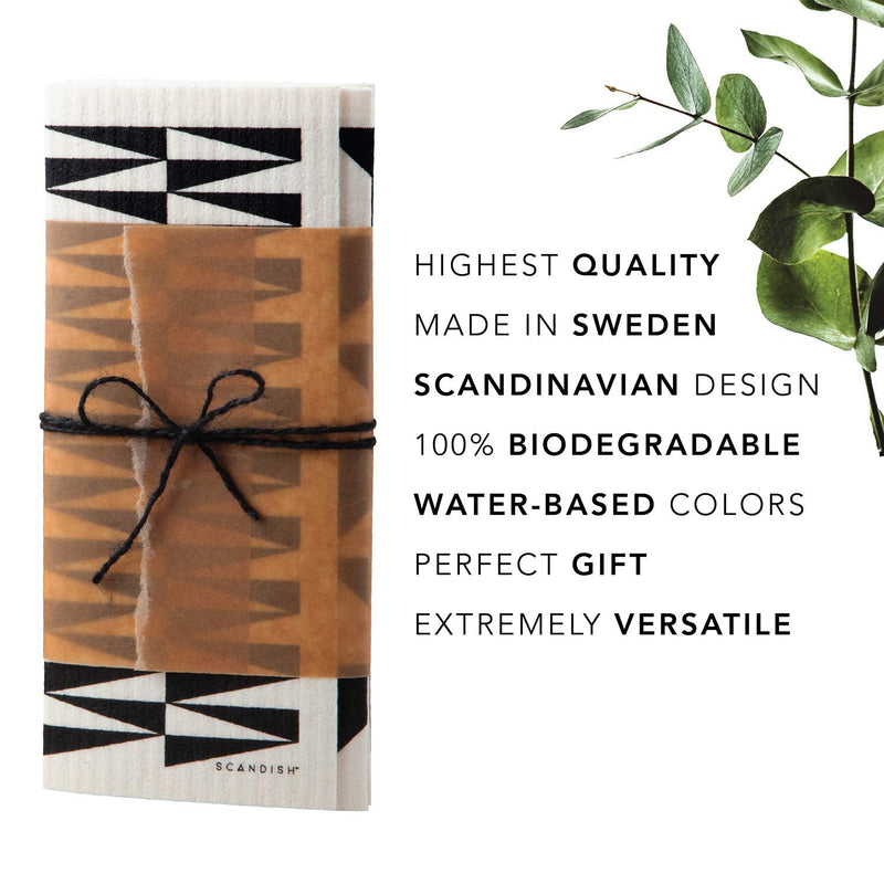 SCANDISH - Swedish Dishcloths for Kitchen - Swedish Gift Dish Cloths Set of 4 - Exclusive Swedish Dish Cloths Made in Sweden - Swedish Dishcloth Cellulose Sponge Cloths - BeesActive Australia