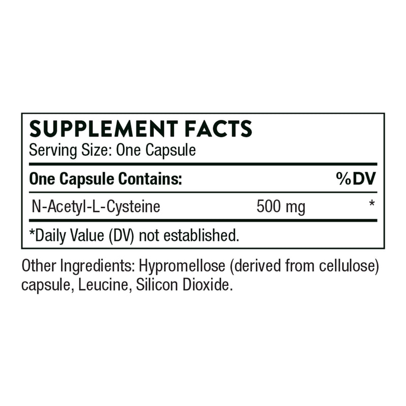 Thorne NAC - N-Acetylcysteine - 500mg - Supports Respiratory Health and Immune Function; Promotes Liver and Kidney Detox - 90 Capsules - BeesActive Australia