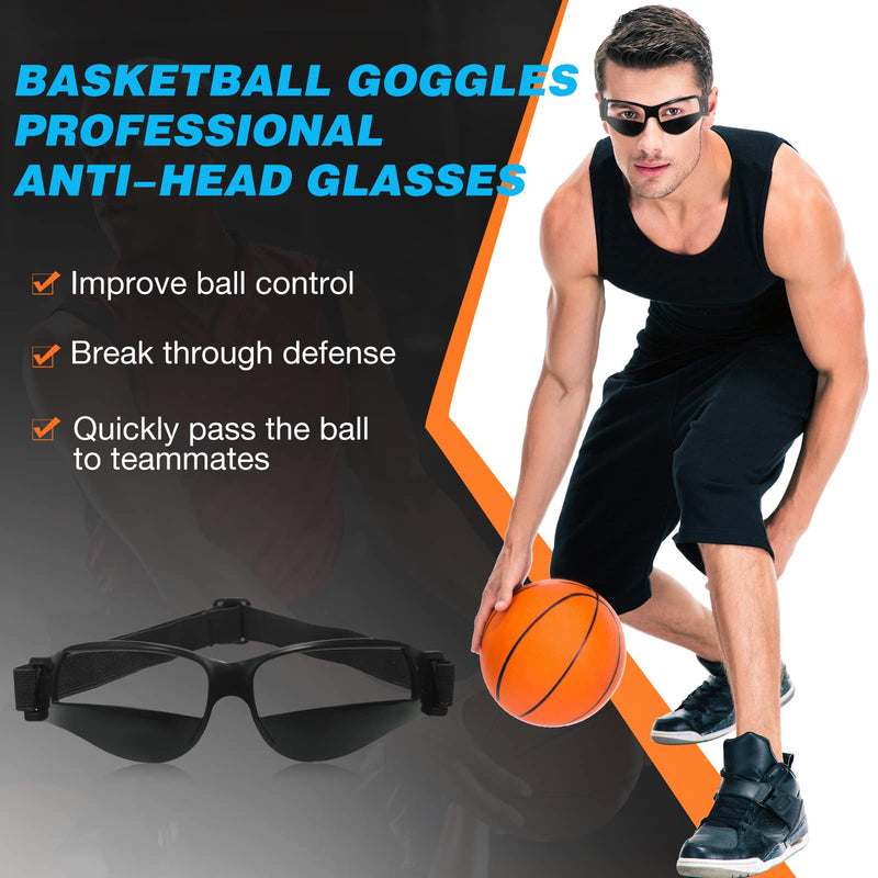 8 Pieces Basketball Goggles Sport Dribble Goggles Adjustable Sports Goggles for Basketball Training Aid for Men Kids Black - BeesActive Australia