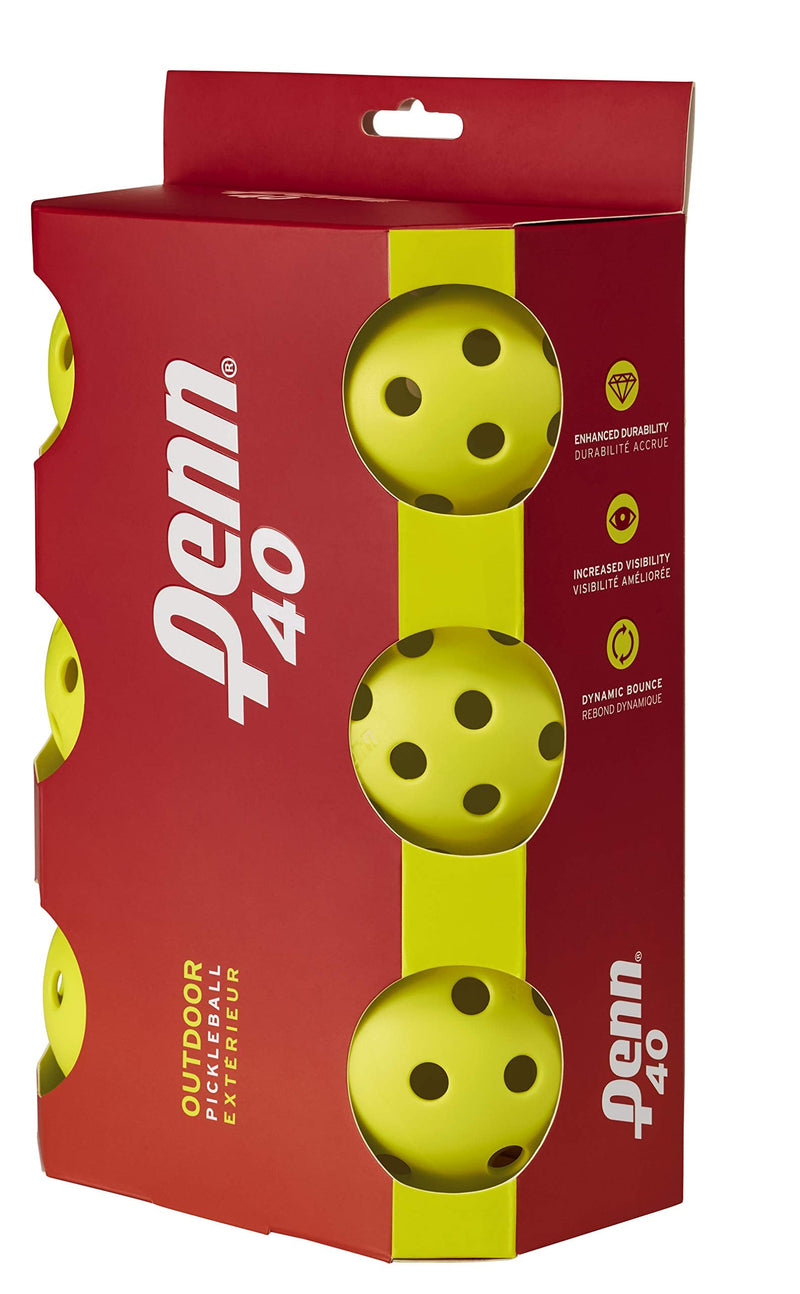 Penn 40 Outdoor Pickleball Balls - Softer Feel for Recreational & Club Play - USAPA Approved 6-Pack - BeesActive Australia