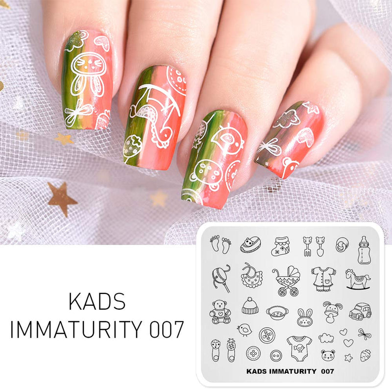 KADS Nail Art Image Stamping Plates Baby Immaturity Cute DIY Manicure Template(IM007) IM007 - BeesActive Australia
