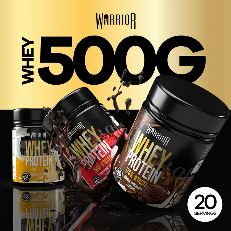 Warrior Whey Protein Powder – Up to 36g* of Protein Per Shake – Low Sugar, and Low Carbs Supplement – GMP Certified (Vanilla Ice Cream, 500g) Vanilla Ice Cream 500 g (Pack of 1) - BeesActive Australia