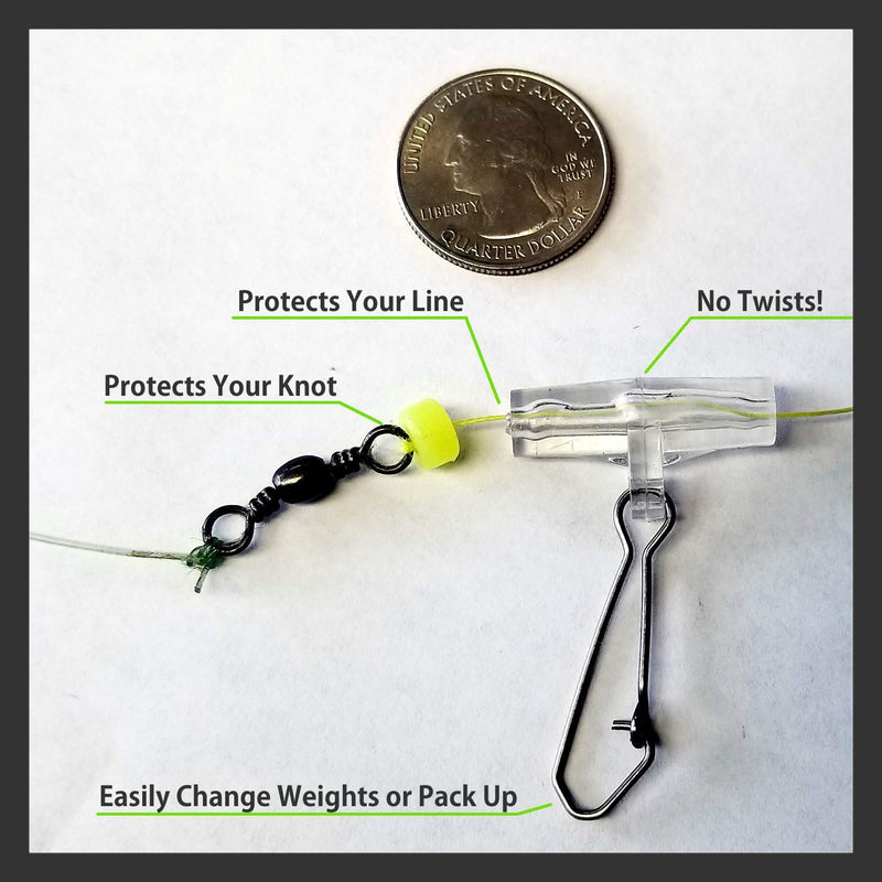 [AUSTRALIA] - Catfish Sumo Fishing Line Protection Kit: No-Twist Sinker Slider + Strong Weight Bumpers - Stop Losing Fish with Heavy-Duty Pieces for Fresh Water and Salt Water 