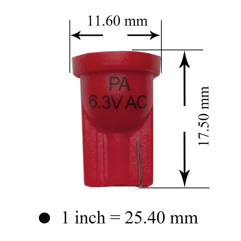 PA LED 10PCS #555 T10 1SMD LED Wedge Pinball Machine Light Top View Bulb Red-6.3V - BeesActive Australia