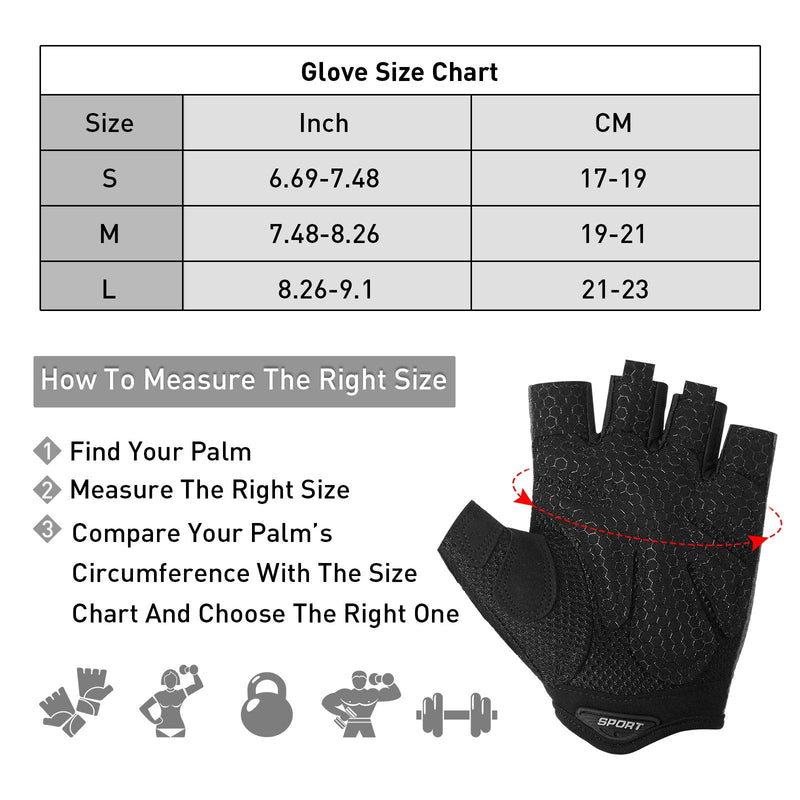 2 Pairs Workout Gloves Women Adjustable Weight Lifting Gloves Gym Exercise Workout Gloves Breathable Training Gloves for Men and Women Fitness, Biking, Pull up, Cycling Black, Gray Large - BeesActive Australia
