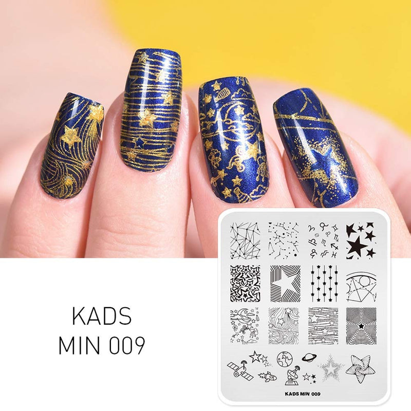 KADS 7 Pcs Nail Art Stamping Plates Flower Butterfly Ocean Star Print Manicure Templates 7 Plates - BeesActive Australia