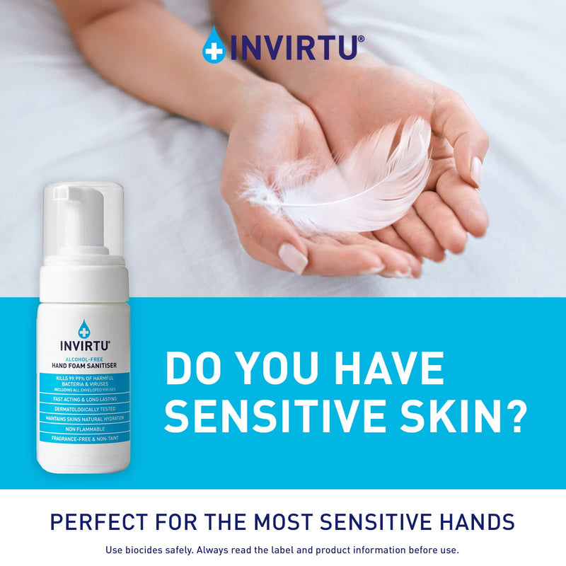 Byotrol INVIRTU Alcohol-free Hand Foam Sanitiser | Fragrance-Free Alcohol-Free & Non-Taint | 100ml 100ml Personal - BeesActive Australia