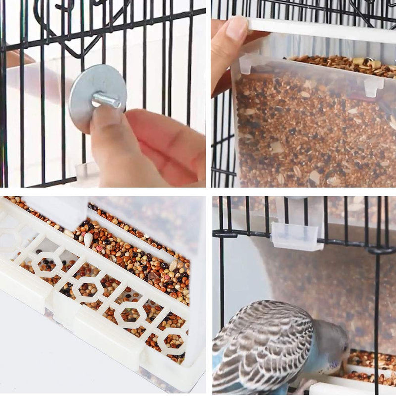 Parrot Automatic Feeder,No-Mess Bird Feeder,Cage Accessories for Budgerigar Canary Cockatiel Finch Parakeet Seed Food Container by Old Tjikko Screw-Fixed Bird Feeder - BeesActive Australia
