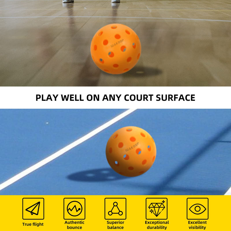 Pickleball Ball Retriever 2 Pack, Black+ Pickleball Balls Set, 40 Holes, Orange, 6 Pack - BeesActive Australia