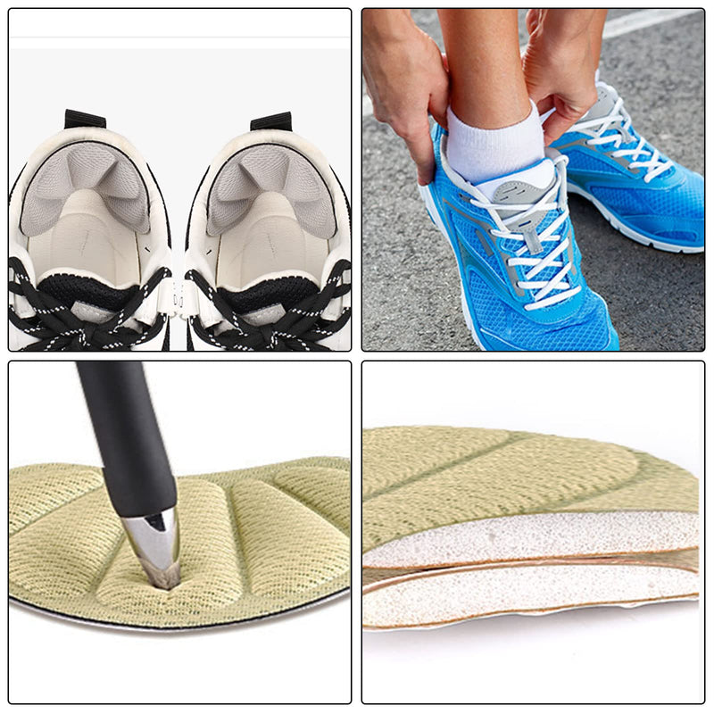 TSHAOUN 6 Pairs Heel Cushion Pads Inserts Heel Protectors Heel Grips with Self-Adhesive Strong Sticky Backing for Shoes Too Big, Insoles for Shoes for Women Men, Prevent Grind Feet (Black,Gray,Beige) Black,gray,beige - BeesActive Australia