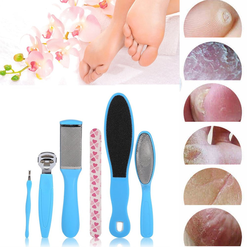 Foot Callus Remover, 10PCS Dead Skin Remover Foot Scrub Care Tool Portable Foot File Set Callus Remover for Home or Professional Use(Color: Blue & Pink) - BeesActive Australia