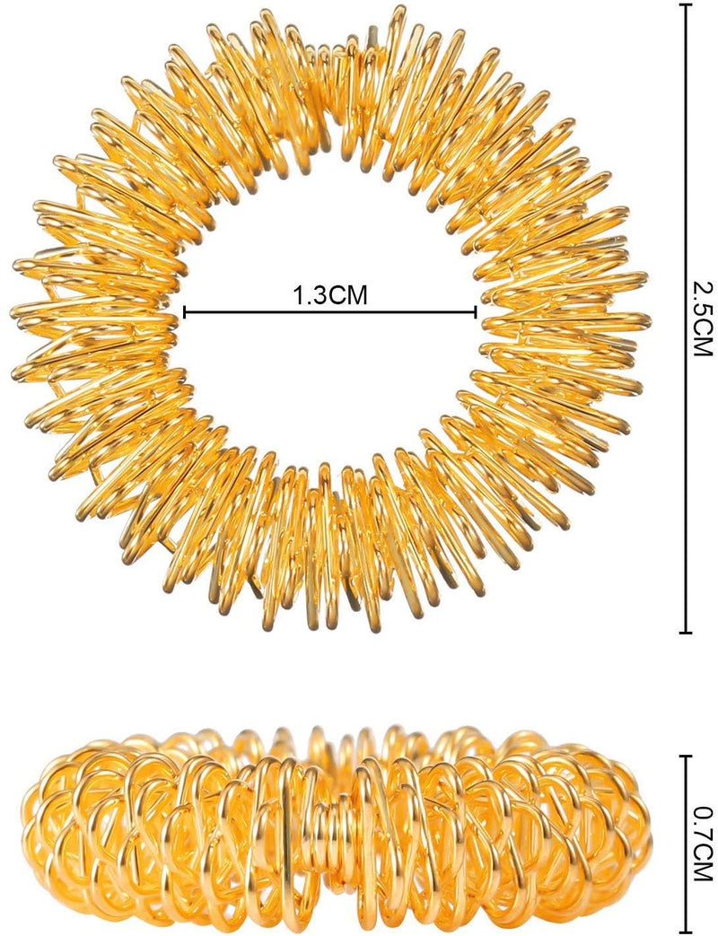 zalati Finger Massager 20pcs Finger Massage Rings Acupressure Massager for Teenagers, Adults, Stress Reducer - Gold & Silver - BeesActive Australia