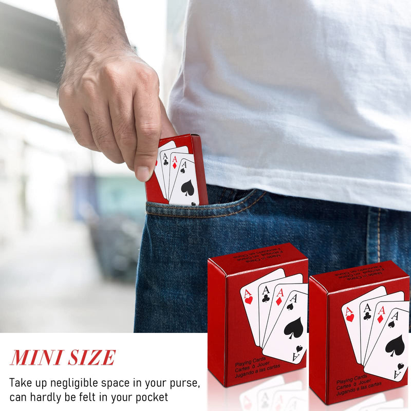 4 Decks Mini Playing Cards, Mini Poker Cards Traveling Decks Cards Festival Party Game Supply for Teens and Adults, 2.15 x 1.57 Inch - BeesActive Australia