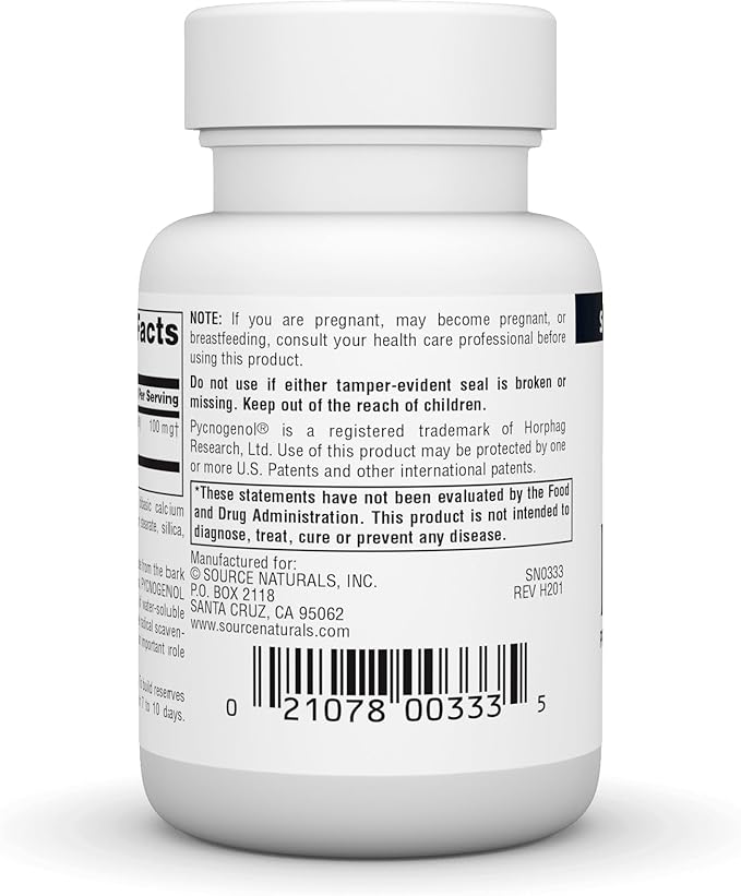 Source Naturals Pycnogenol 100 mg Antioxidant Defense System 60 Tablets - BeesActive Australia