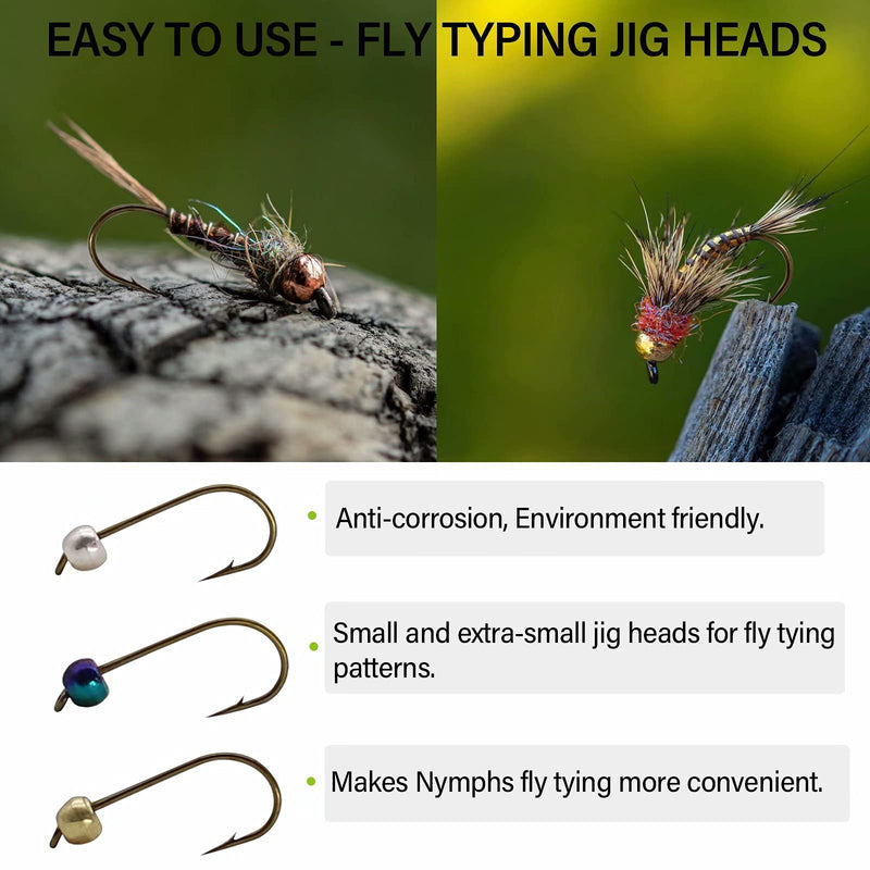 Dovesun Fly Tying Jig Heads Fly Fishing Jig Head Trout Hook Fly Tying Materials Fly Tying Equipment Small Jig Heads 3/32" 7/64" 1/8" 5/32"- 30pcs 5/32"(3.8mm)-8# * 30pcs - BeesActive Australia