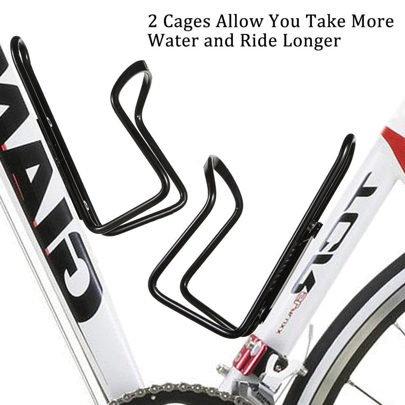 Bike Water Bottle Holder, Alloy Aluminum Lightweight Water Bottle Cages for Bike, 2 Pack Bicycle Water Bottle Holder Cages Brackets Bicycle Accessories Water Bottle Mount for MTB Bike Road Bike Black - BeesActive Australia