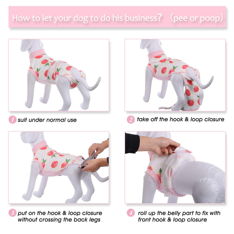 Kuoser Recovery Suit for Dogs Cats After Surgery, Professional Pet Recovery Shirt Dog Abdominal Wounds Bandages, Substitute E-Collar & Cone,Prevent Licking Dog Onesies Pet Surgery Recovery Suit Large (Back:16.1-20.1'', Weight:23-48 LB) Pink - BeesActive Australia
