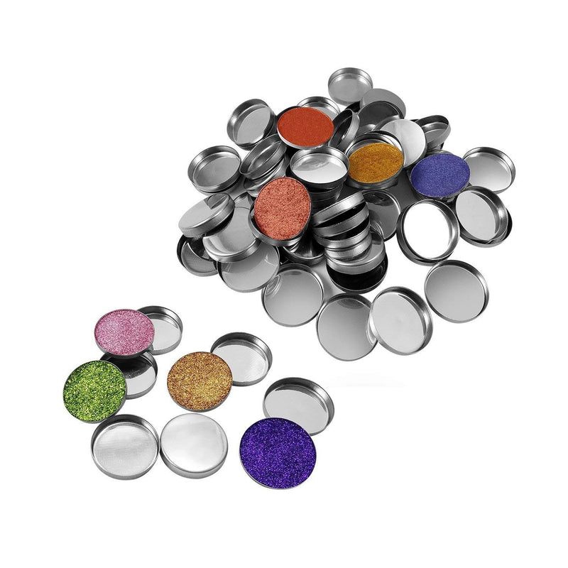 Allwon 56 Pack Empty Round Metal Pans Size 26mm for Eyeshadow Palette Magnetic Makeup Palette (Height:5mm) - BeesActive Australia