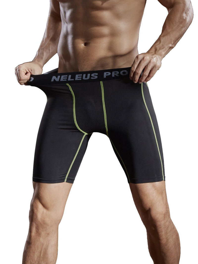 [AUSTRALIA] - Neleus Men's 3 Pack Compression Short Large 047# 3 Pack: Black,black,black 