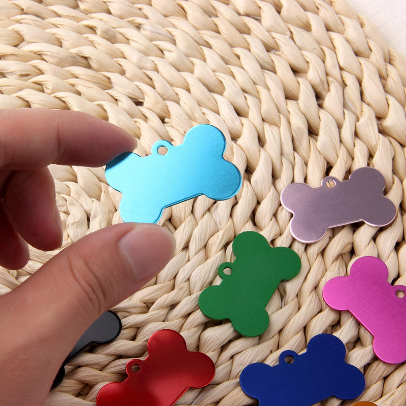 yiwoo 30 PCS Pet ID Tag Bone Shape, Aluminum Alloy for Dogs and Cats Pet ID Tag(38mm) - BeesActive Australia