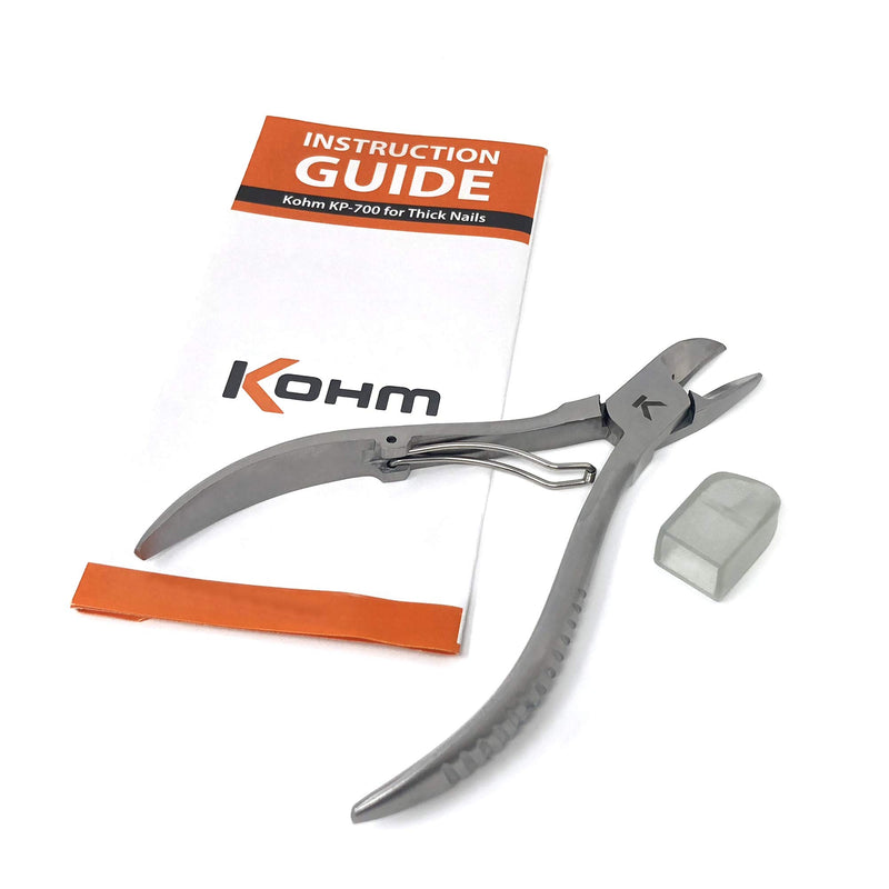 Kohm KP-700 Toenail Clippers for Thick/Ingrown Nails, Surgical Grade Stainless Steel, 5" Long. Includes Safety Tip Cover and Instruction Guide - BeesActive Australia