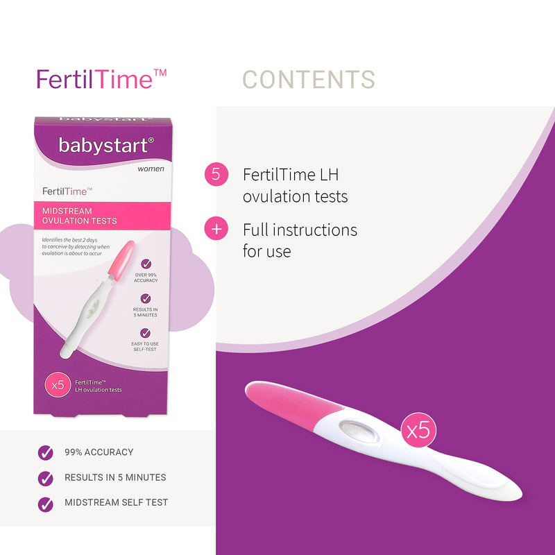 Babystart - FertilTime Midstream Ovulation Tests Kit (5x LH Test Strips per Pack) - BeesActive Australia