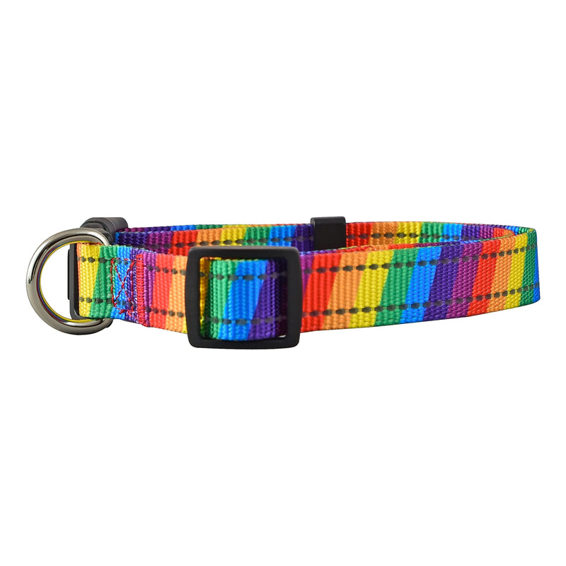Native Pup Reflective Glow Dog Collar for Night Safety, Cute Collars for Girl or Boy Puppy, Pink Flower, Rainbow Leopard Small - BeesActive Australia