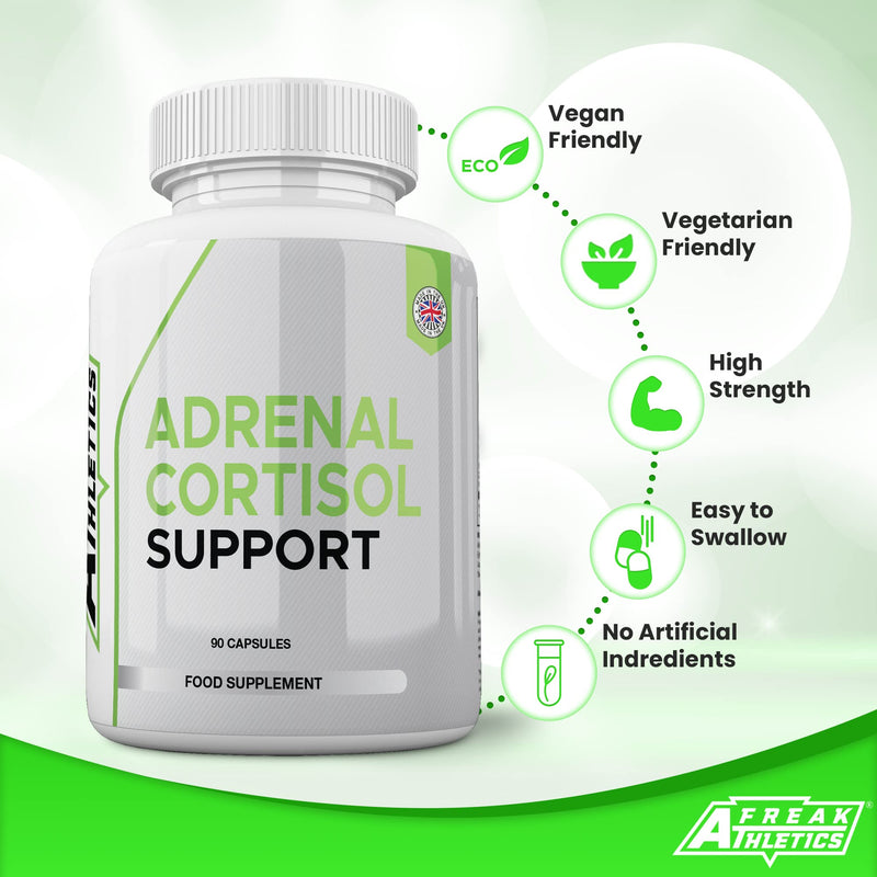 Adrenal & Cortisol Support - 90 Capsules - Fatigue & Cortisol Support - Adrenal Gland Health UK Made - BeesActive Australia