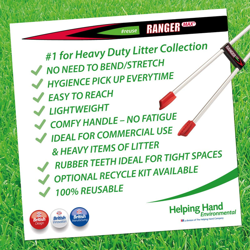 The Helping Hand Company LP3035IB Ranger Max Curved Handle, Red/Silver, 35-Inch Single - BeesActive Australia