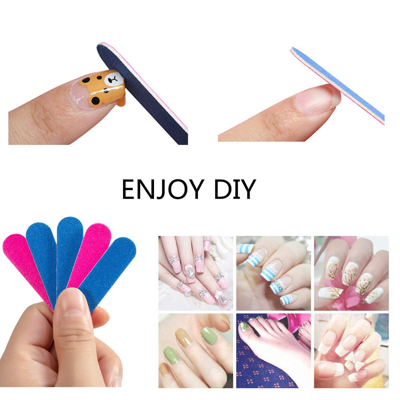 Transun Moo Mini Nail Files Bulk, 100 Pack 2 Inches Disposable Double Sided Emery Boards Manicure Pedicure Tools 2 Inch - BeesActive Australia