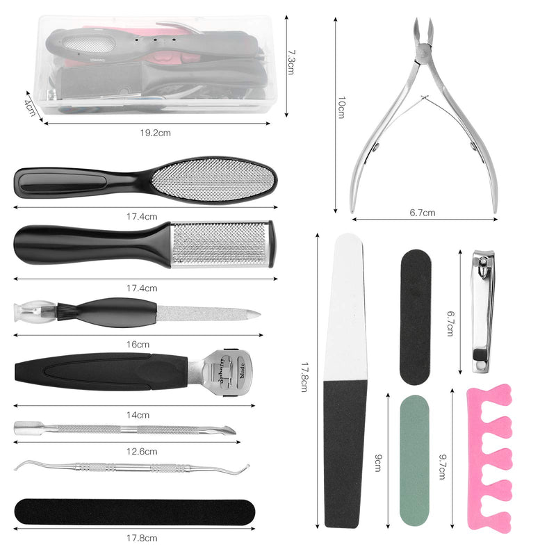 【LATEST 2020】MUIIGOOD 20 in 1 Professional Pedicure Tools Set, Foot Care Scrubber Pedicure Kit Stainless Steel Foot Rasp Foot Dead Skin Remover Callus Remover for Feet for Men Women Mother’S Day Gift - BeesActive Australia