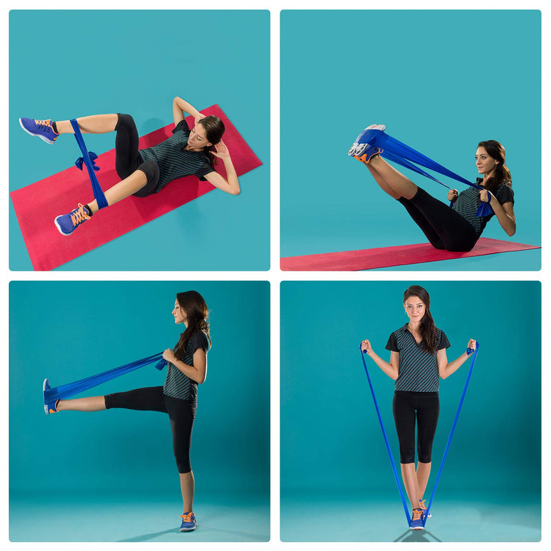 Potok Resistance Bands Set, 3 Pack Latex Exercise Bands with Different Strengths,Elastic Bands for Upper & Lower Body & Core Exercise, Physical Therapy, Pilates, Rehab Length 4 ft - BeesActive Australia