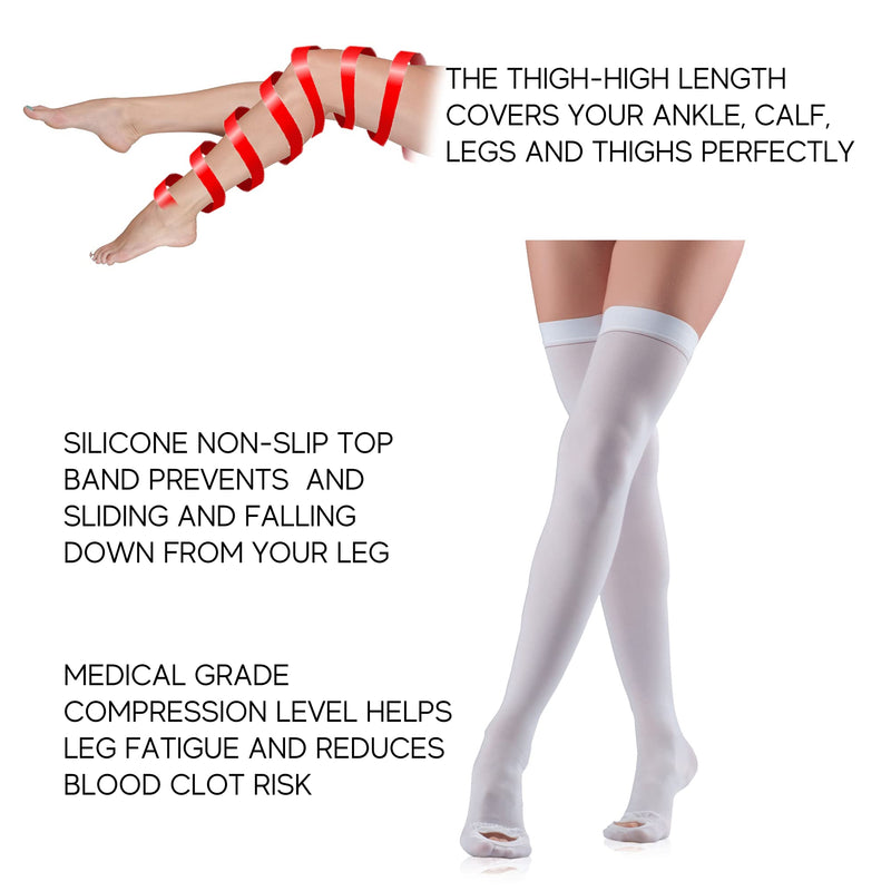 Thigh High Compression Stockings, Unisex Ted Hose Socks, 15-20 mmHg Moderate Level M - BeesActive Australia